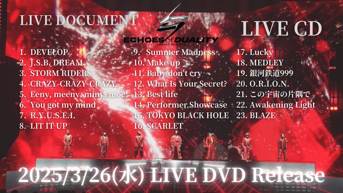 2025/3/26(水)Release LIVE DVD / Blu-ray Disc ＆ LIVE ALBUM