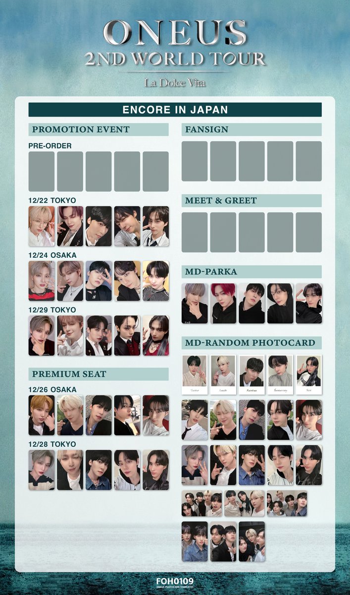 ONEUS Photocard Template 2nd World Tour - La Dolce Vita 원어스 미