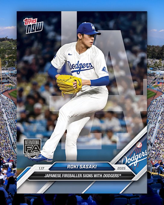 ドジャース入団、佐々木朗希メモラビリアカード