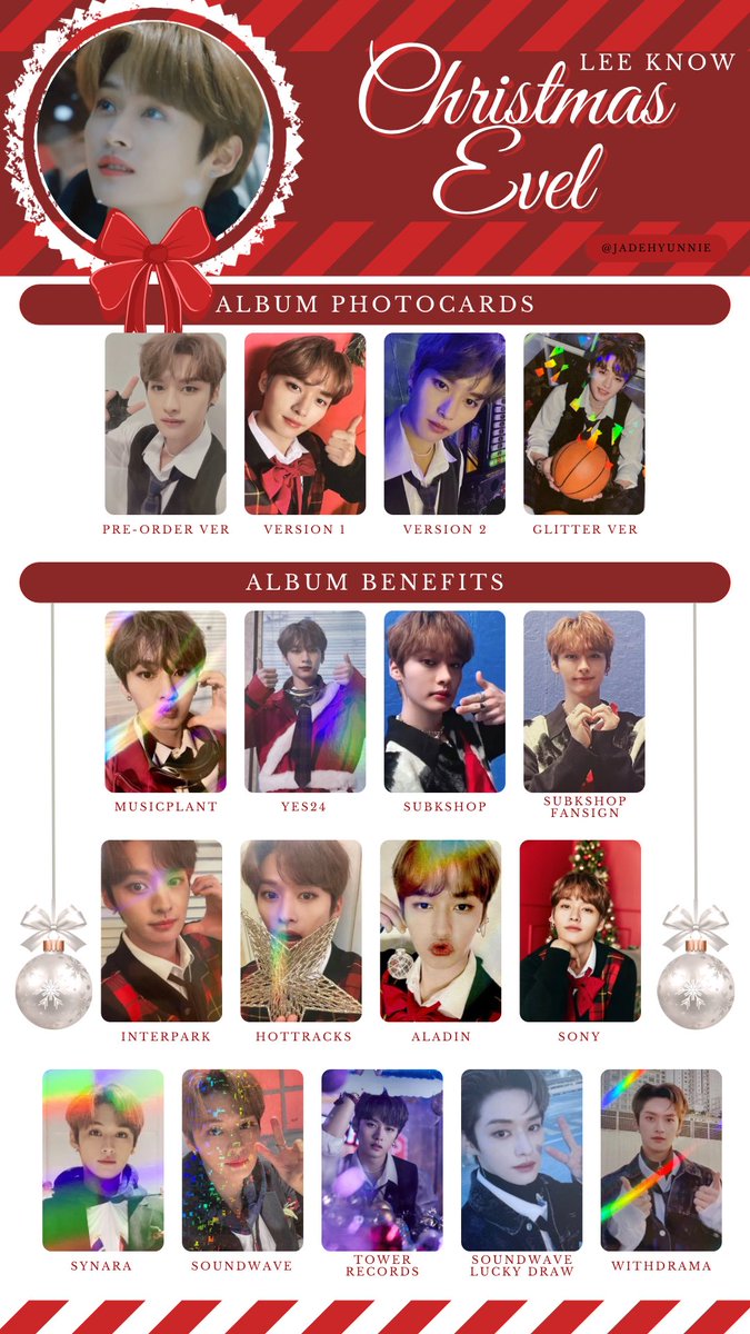Stray Kids Christmas Evel Photocard PC Template Individual Member