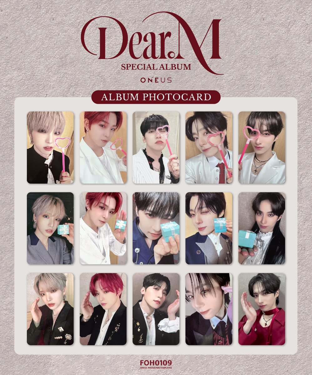 ONEUS Photocard Template Special Album - Dear.M Album Photocard 원