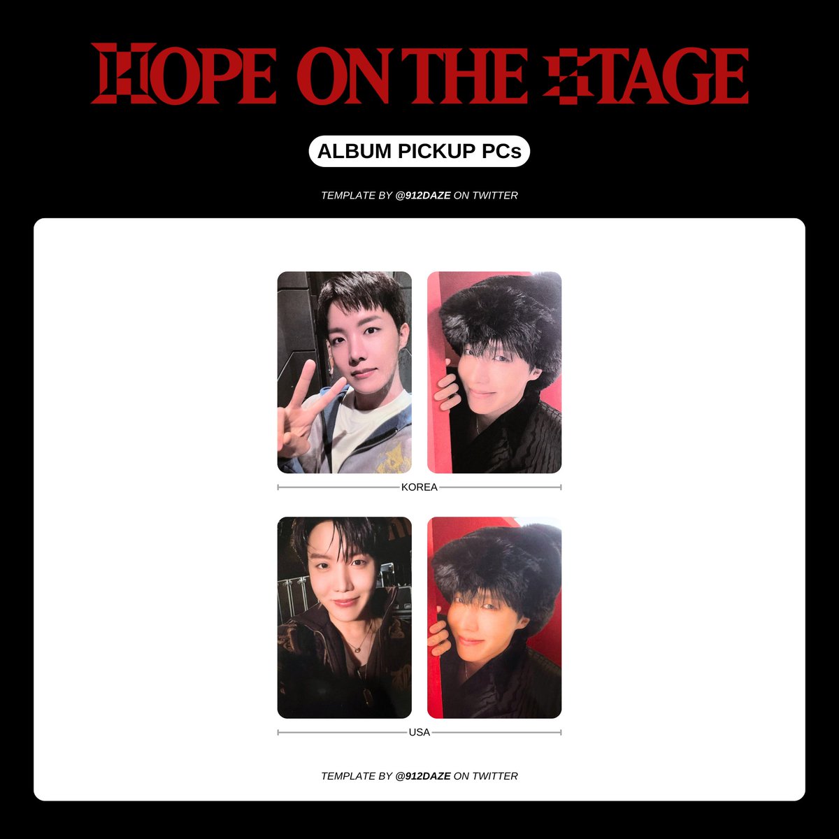 BTS J-HOPE HOBI HOTS HOS TOUR PC PHOTOCARD WISHLIST WL TEMPLATES