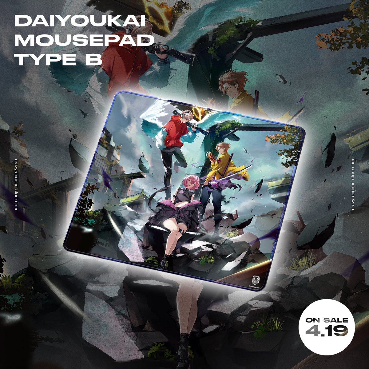 Crazy Raccoon』ありさか様 のマウスパッドイラストを担当させて