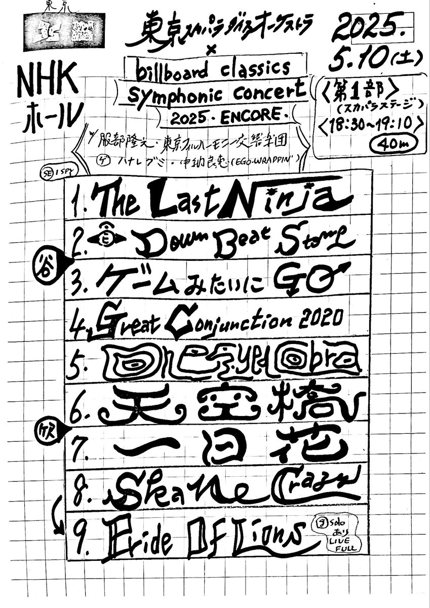 スカパラ×#ビルボードクラシック セットリストはこちら✍️ #東京