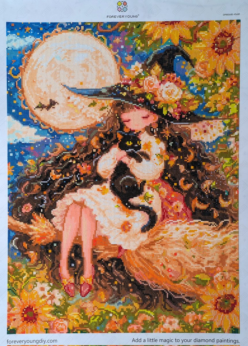 74作品目✨魔女と猫 購入先 #foreveryoung 制作期間1月25日〜2月12日