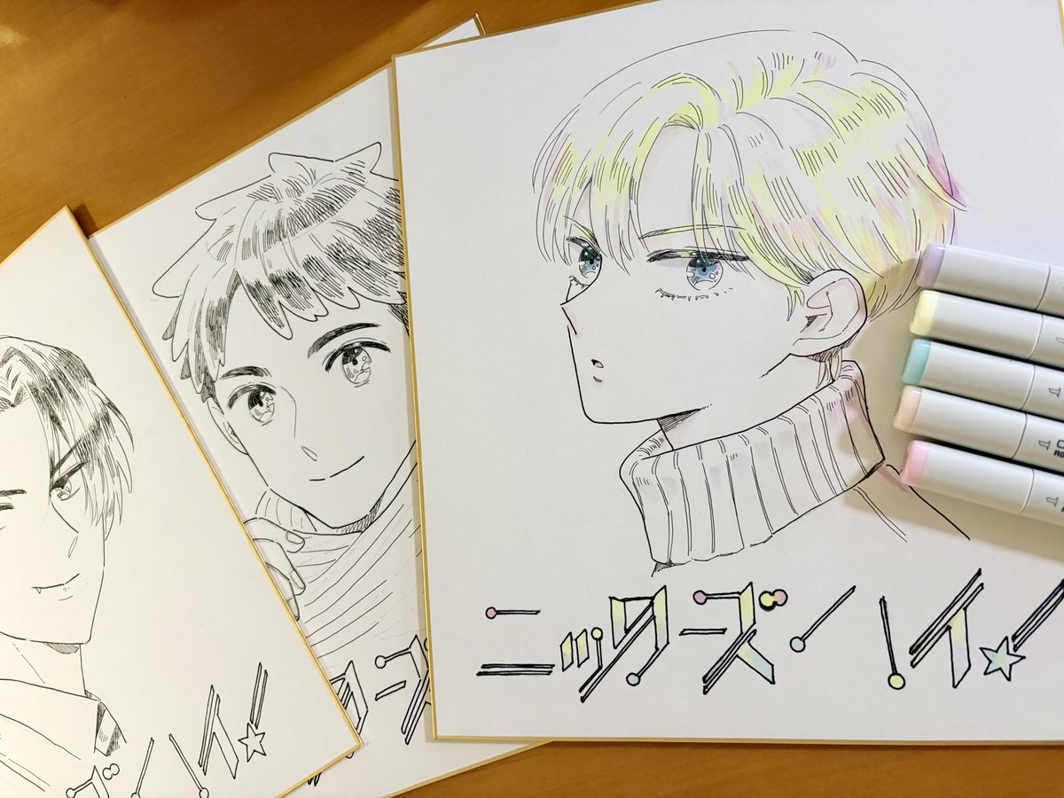 サイン色紙を描いてます👍