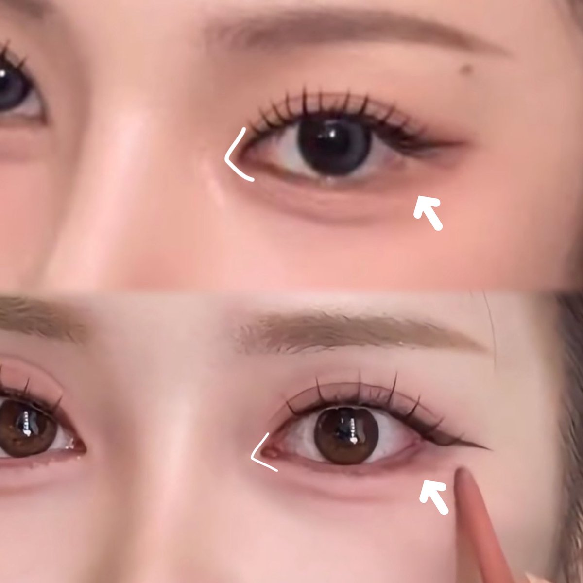 𝐂𝐀𝐍𝐌𝐀𝐊𝐄の粘膜ライナーが1番落ちない‼️ 目頭『くの字』と目尻