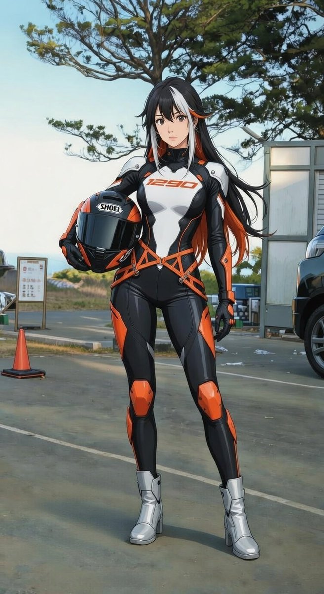 擬人化したらレーシングスーツ姿のお姉さんに… #KTM #擬人化 #GrokAi