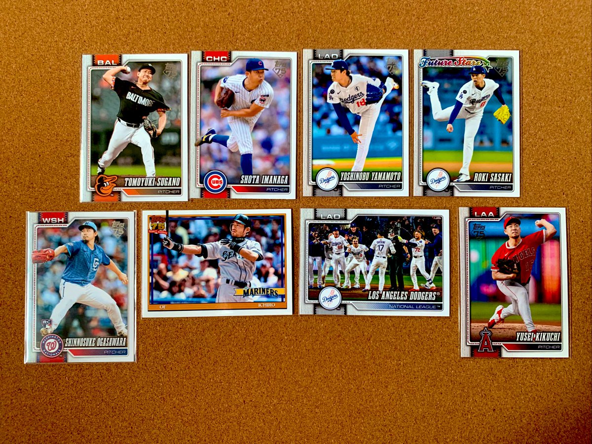 まずは日本人カードです🇯🇵個人的にはイチローさんのインサートと