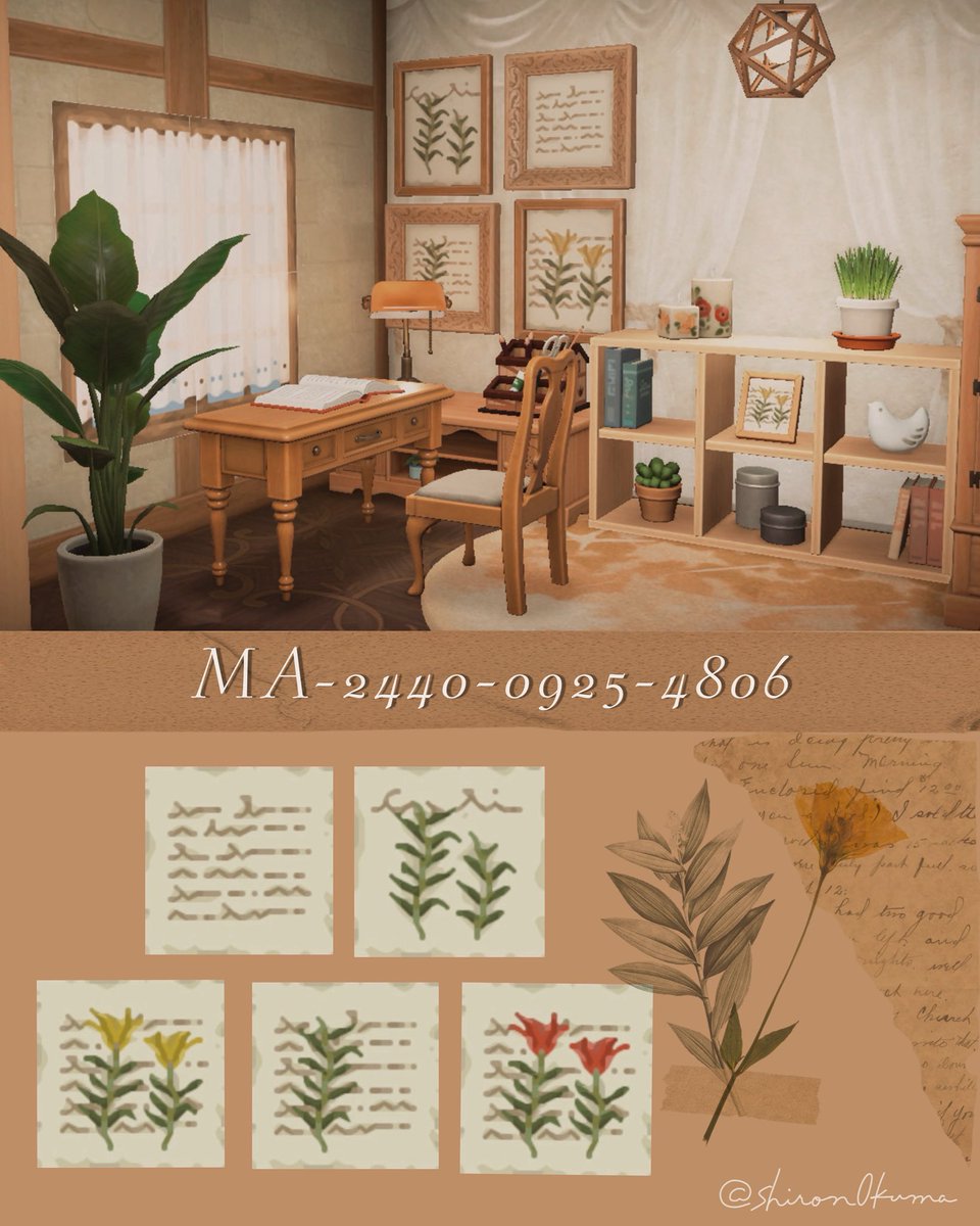 New My design＿＿🔖 Vintage botanical papers 古書の1ページに 植物