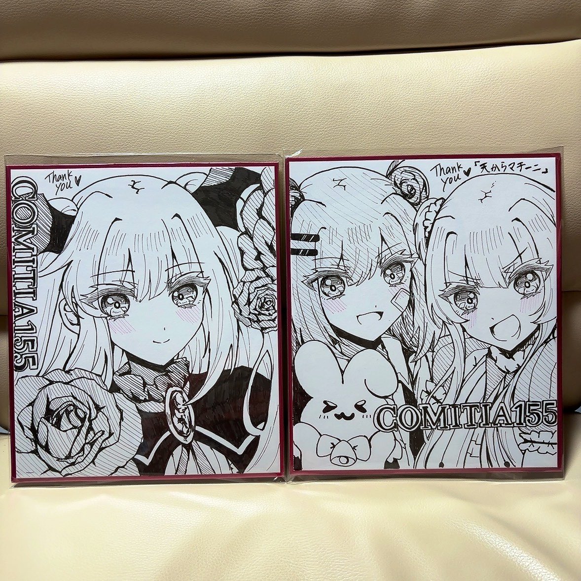 今回の色紙はこの2枚持って行きます！ マチーニ＆こおペアは初