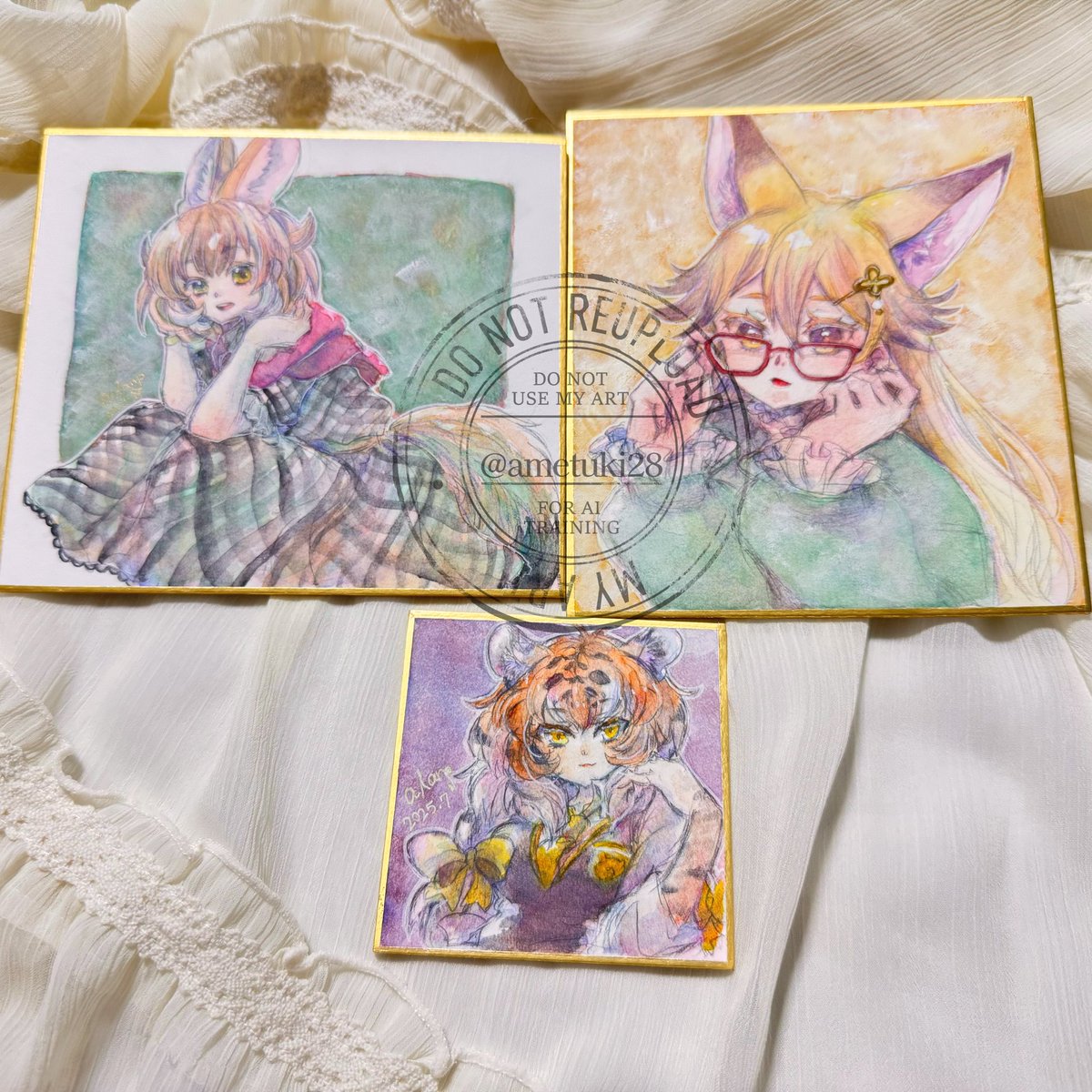 突発ではありますが本日18時頃に画像のイラスト色紙をBOOTHに追加し