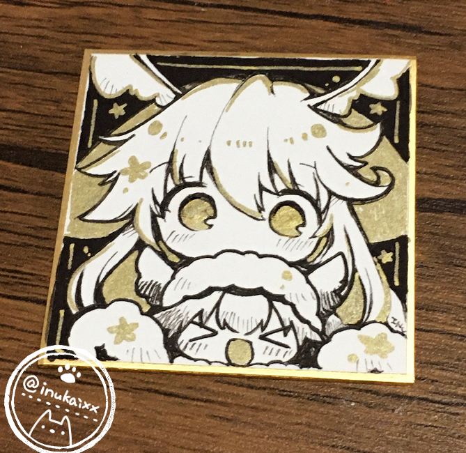 追加のミニ色紙いちまいできました！ はっぱとこどもです～。