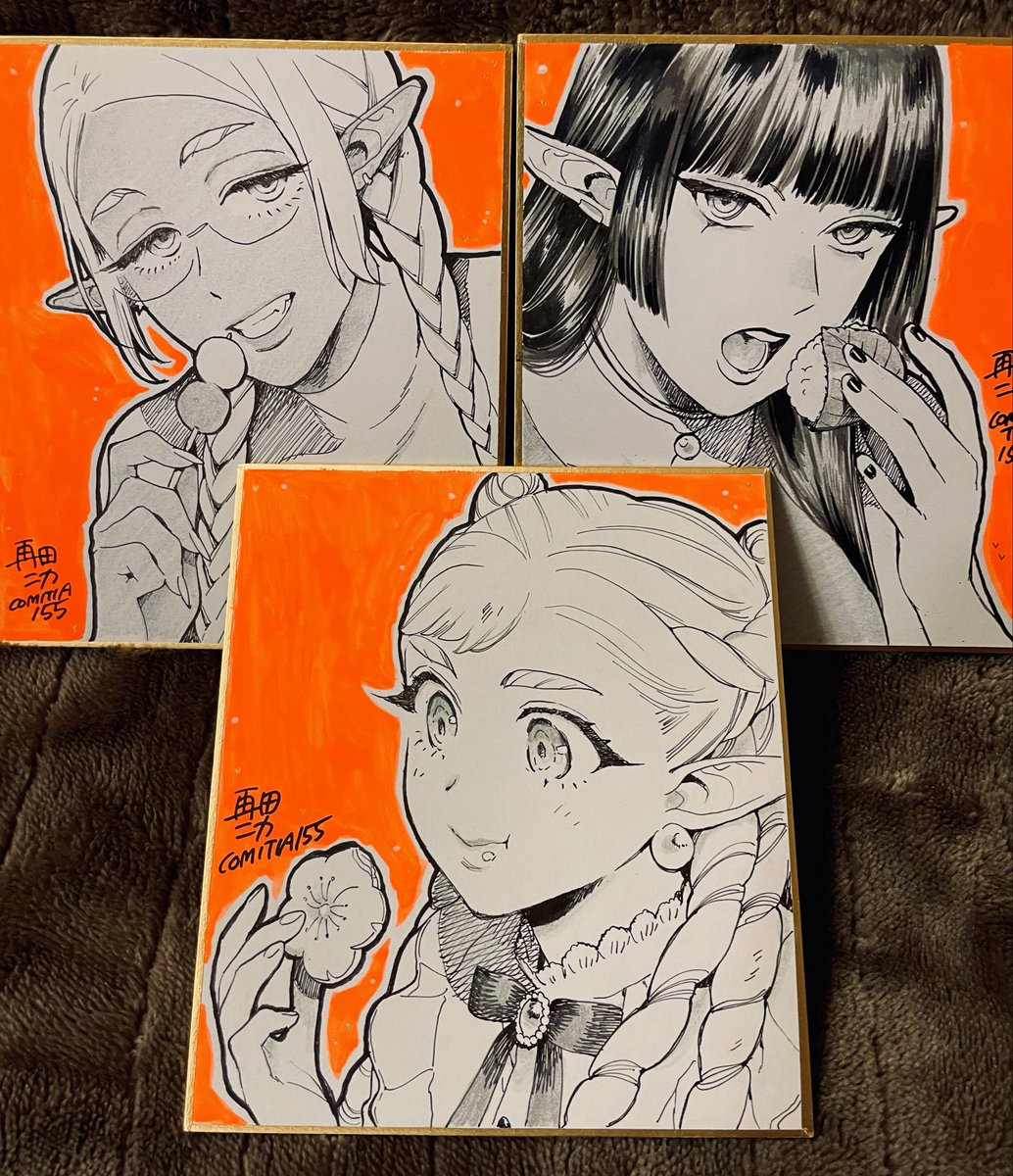 色紙描けたので持っていきます。ご希望あればお名前入れさせていただき