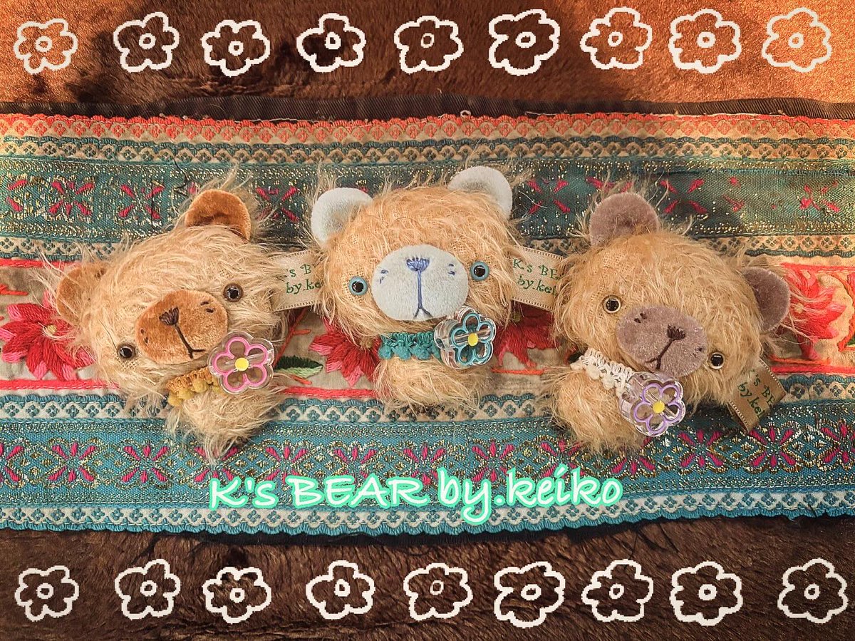 くまちゃんチャーム 約7cm。バッグや鍵🗝️につけて、一緒にお出かけし