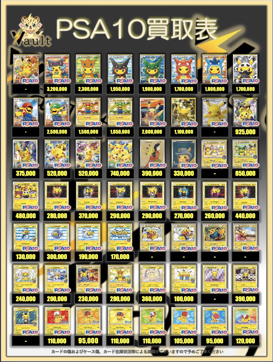 ポケカPSA10強化買取】⚡️2/23更新 ポケカPSA10の買取表になります