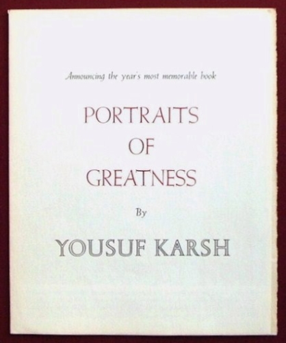 ユーサフ・カーシュの写真集の出版案内「Portraits of Greatness