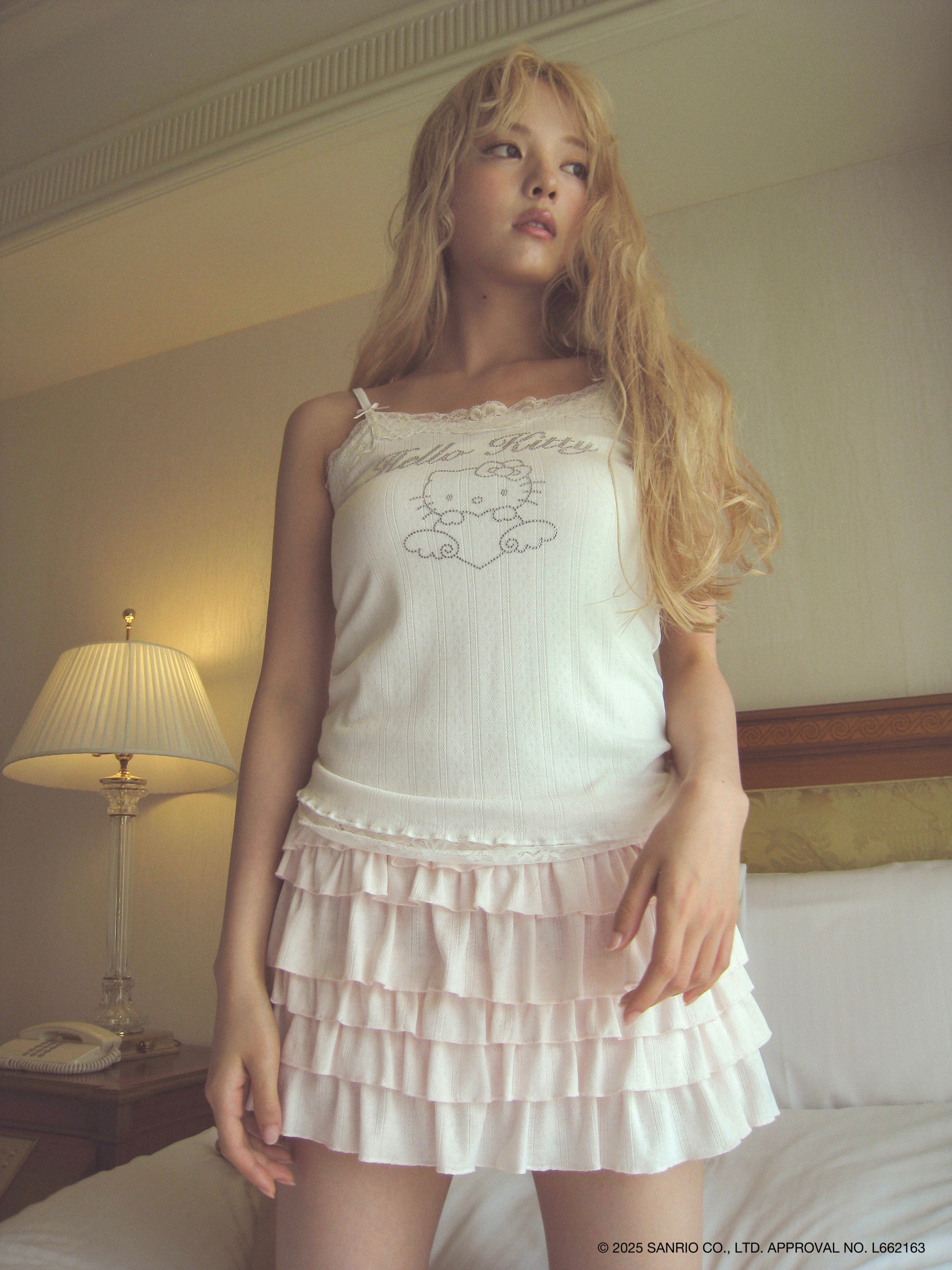 PELLICULE ぺリキュール グレー フリルキャミソール 新品タグ付き