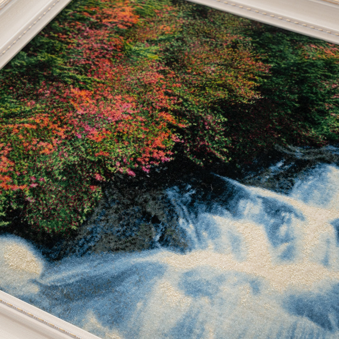 ペルシャ手織り絨毯 ウール＆シルク ピクチャー タブリーズ 額縁52