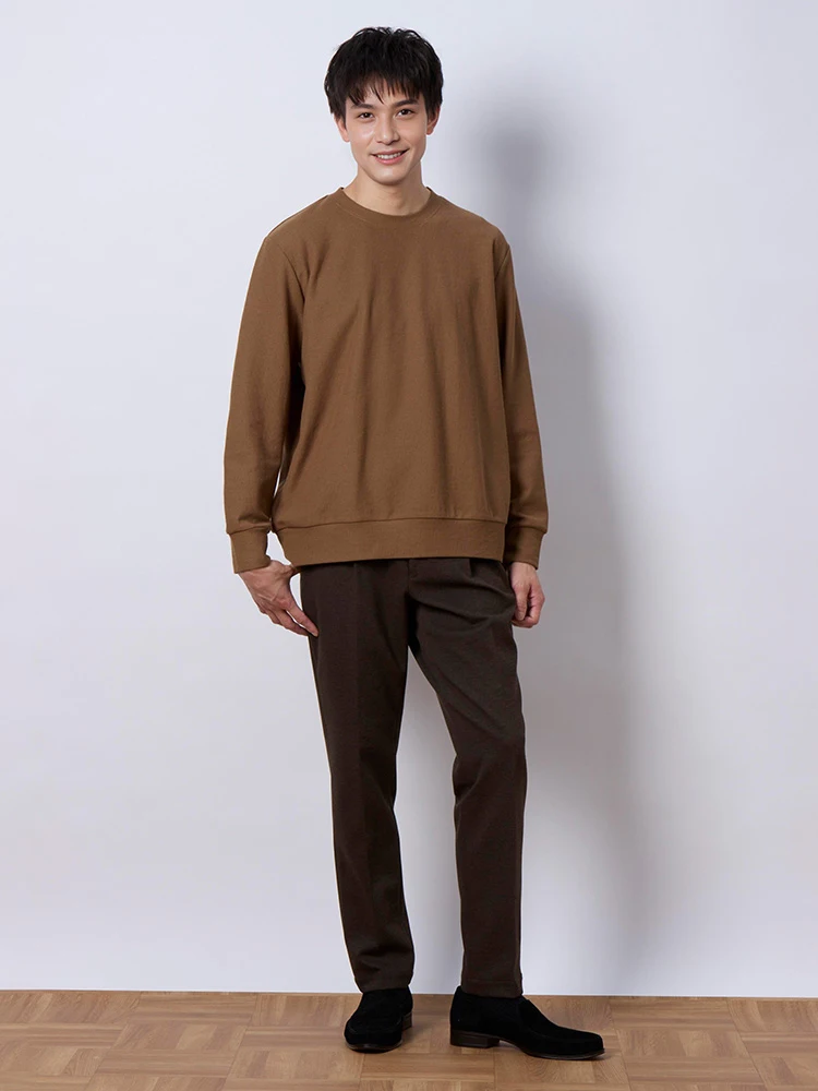 ベージュ TOKYO RUN 絡みニット クルーネックトレーナー ベージュ