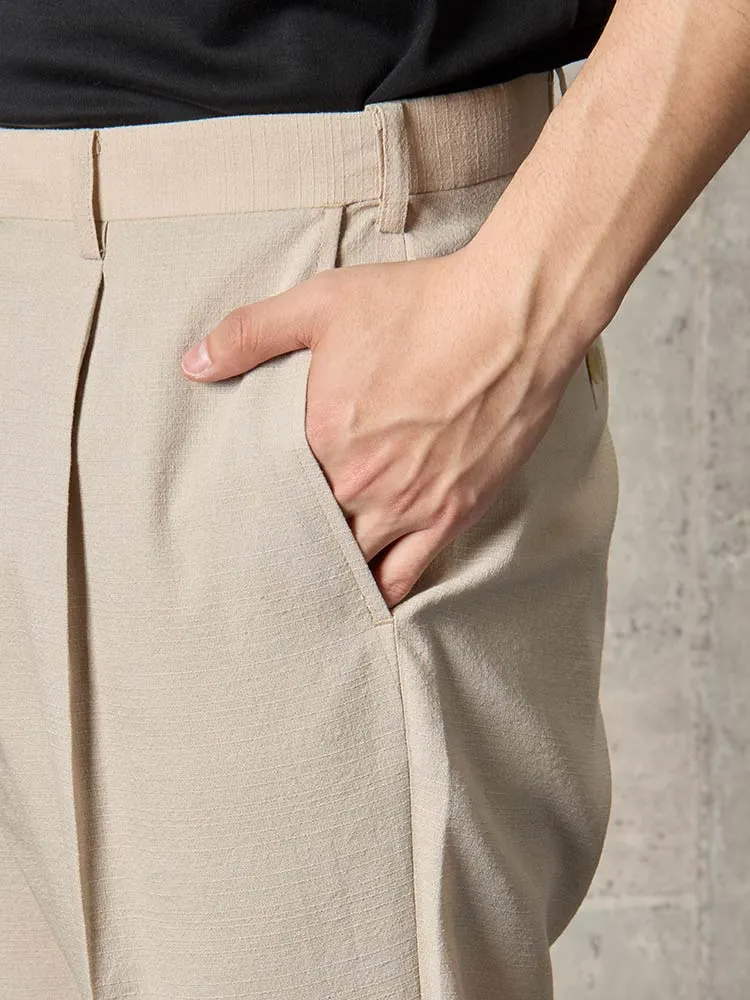 TRANS CONTINENTS コットンリネン混シングルスーツ ベージュ | P.S.FA