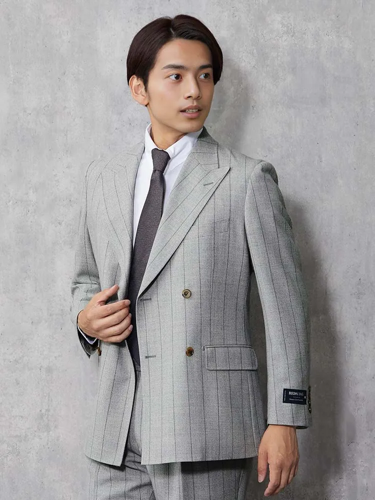 REDA別注】TRANS CONTINENTS ダブルスーツ ストライプ グレー | P.S.FA