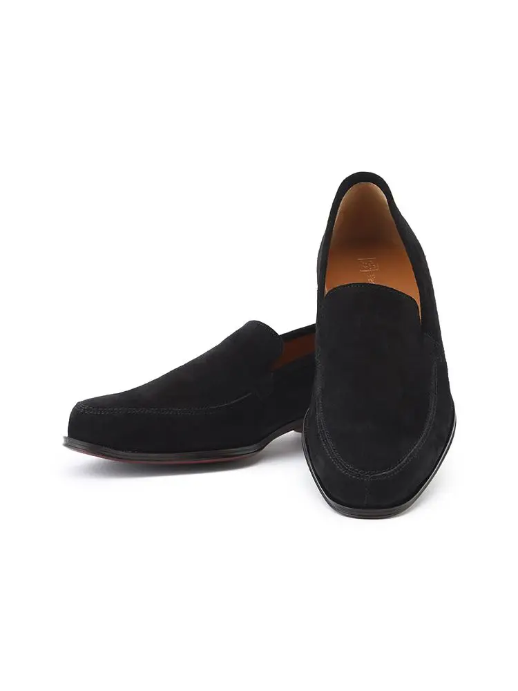 ブラック スエード ヴァンプシューズ ブラック/ブラウン/グレー | P.S.