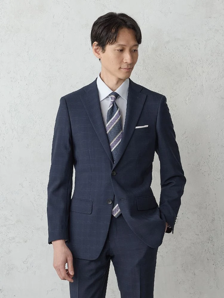 上下洗える】2釦スーツ【クラシコ】チェック ブルー | P.S.FA公式通販