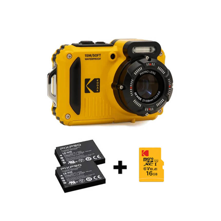Kodak PIXPRO WPZ2 Digital Camera – Yellow + 1 Extra Battery +