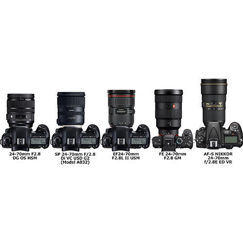 シグマとタムロンとキヤノンとソニーとニコンの「24-70mm F2.8」の違い
