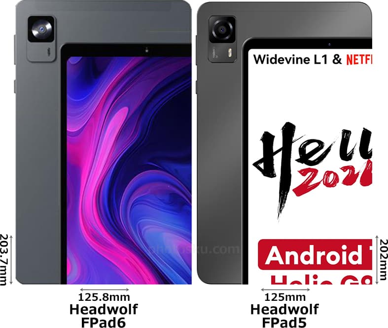 Headwolf FPad6」と「Headwolf FPad5」の違い - フォトスク