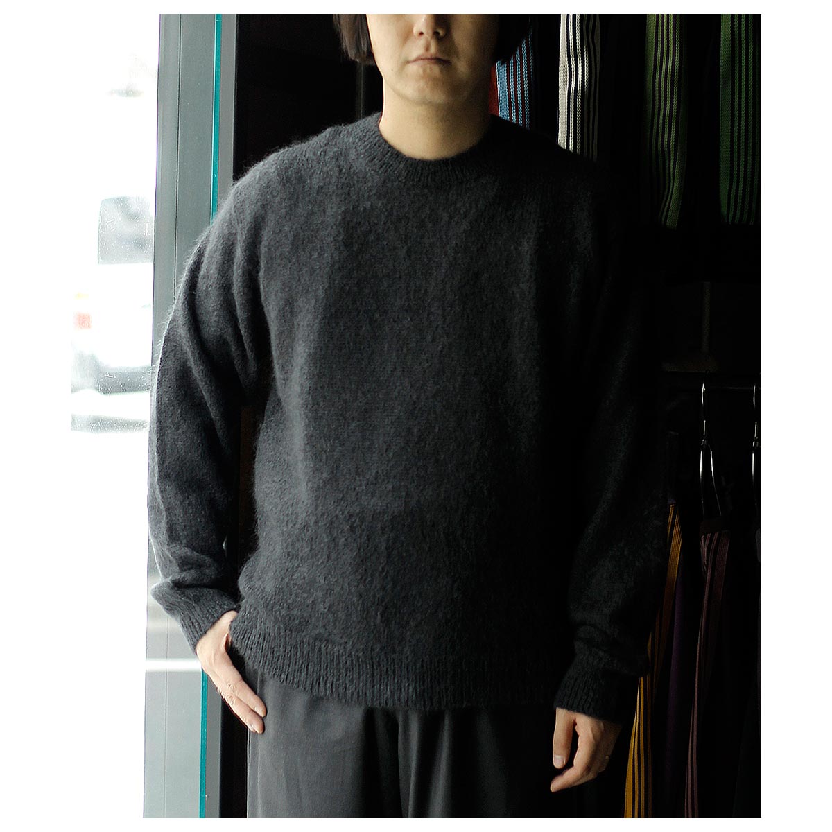 バトナー BATONER ピュア モヘヤ クルーネック PURE MOHAIR CREW NECK