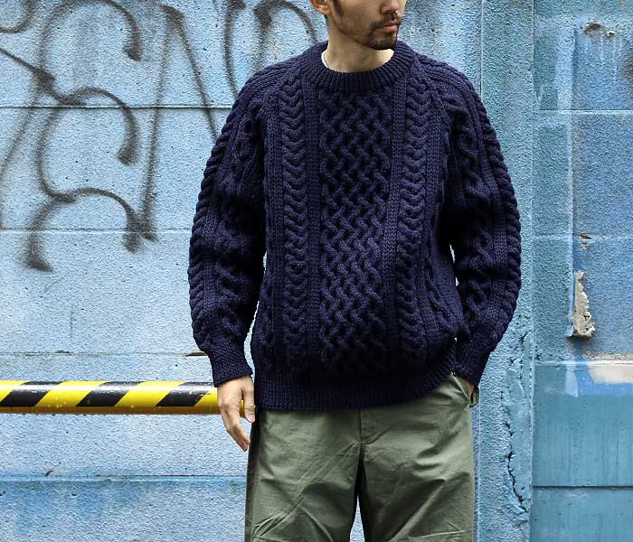 STRATHTAY by インバーアラン INVERALLAN ネイビー 1A アラン セーター