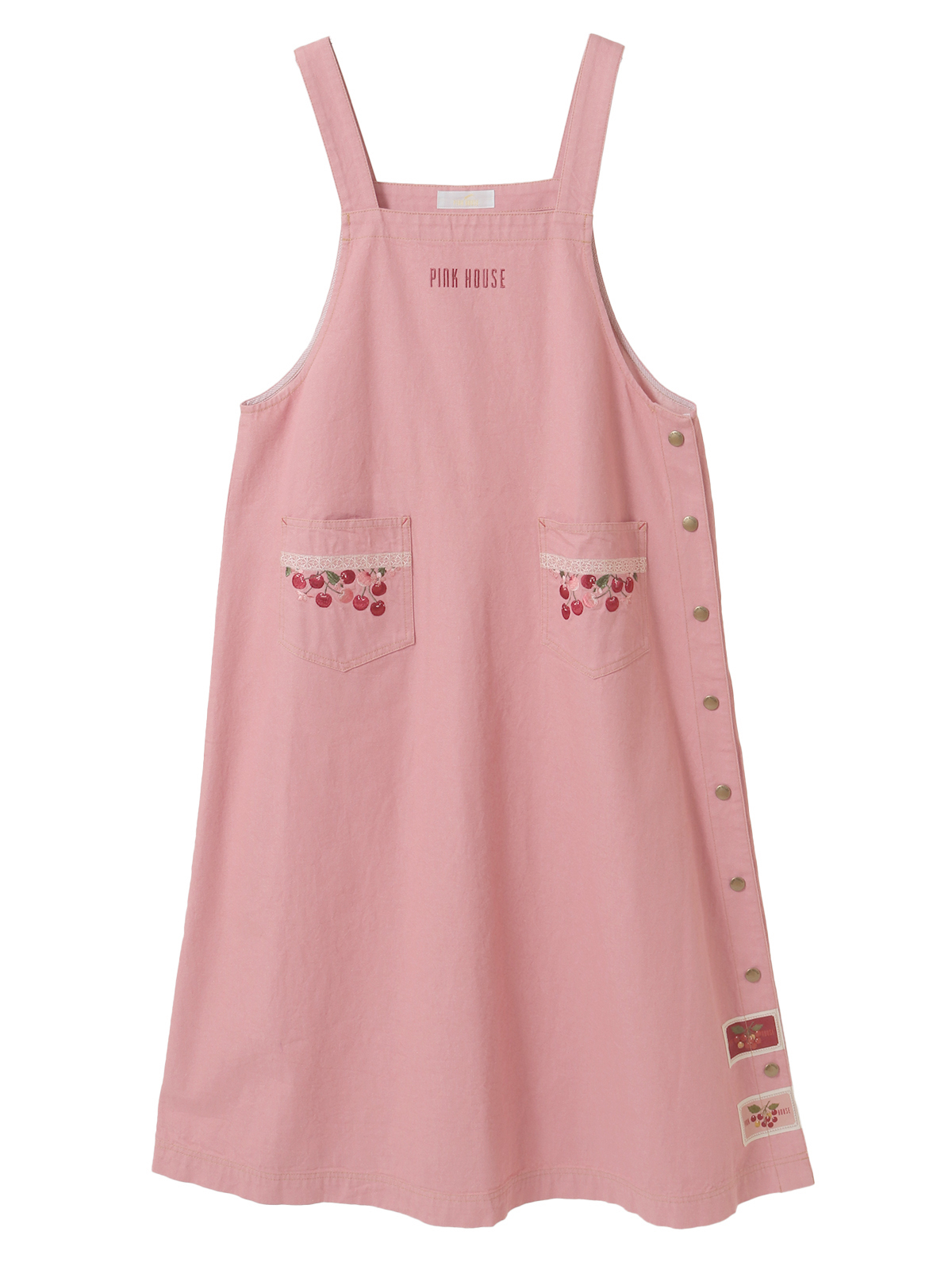 チェリー刺繍使いデニムサロペットスカート｜ピンクハウスオフィシャル
