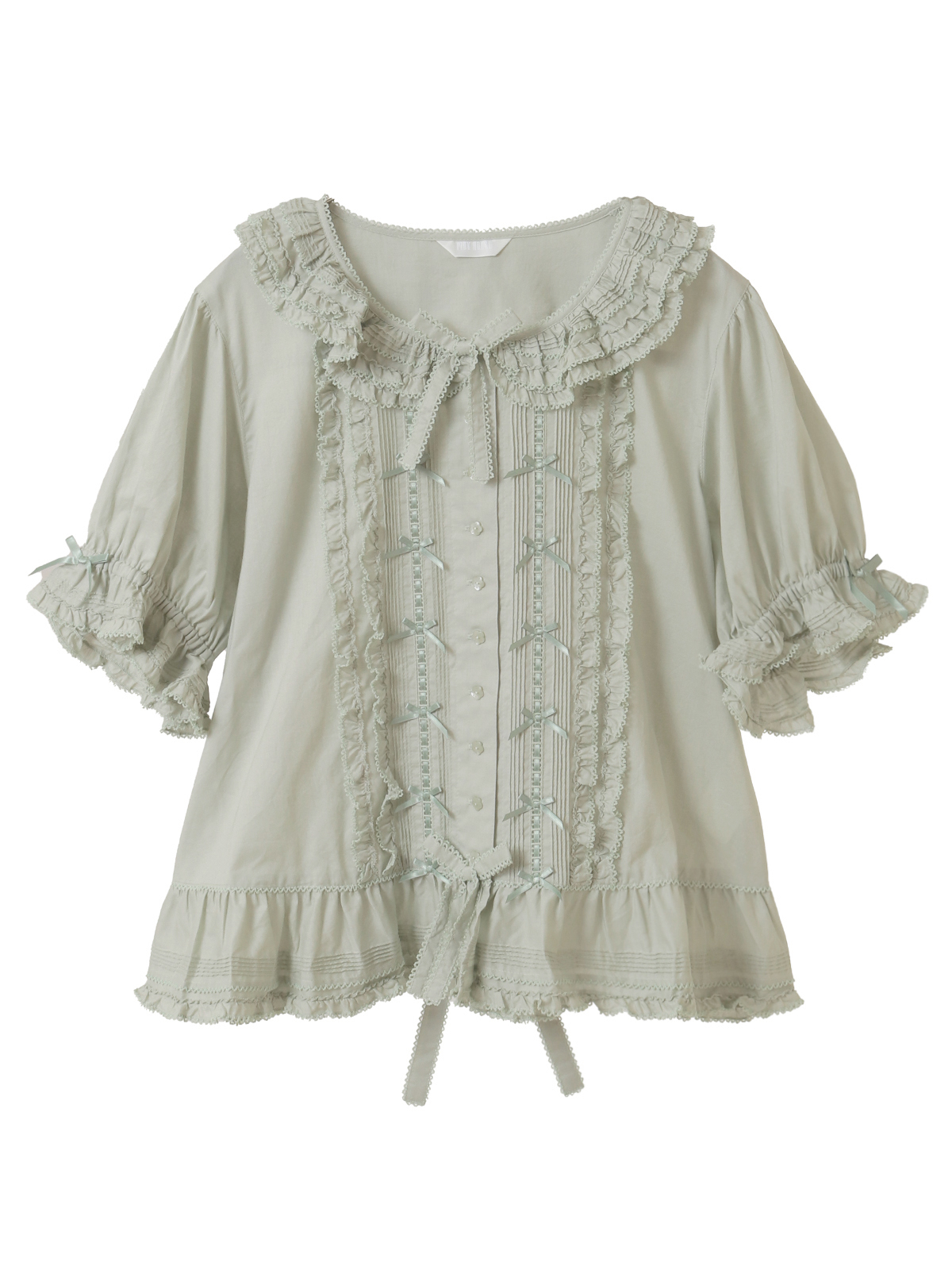 はしごレース＆サテンリボン使いローンブラウス｜ピンクハウス