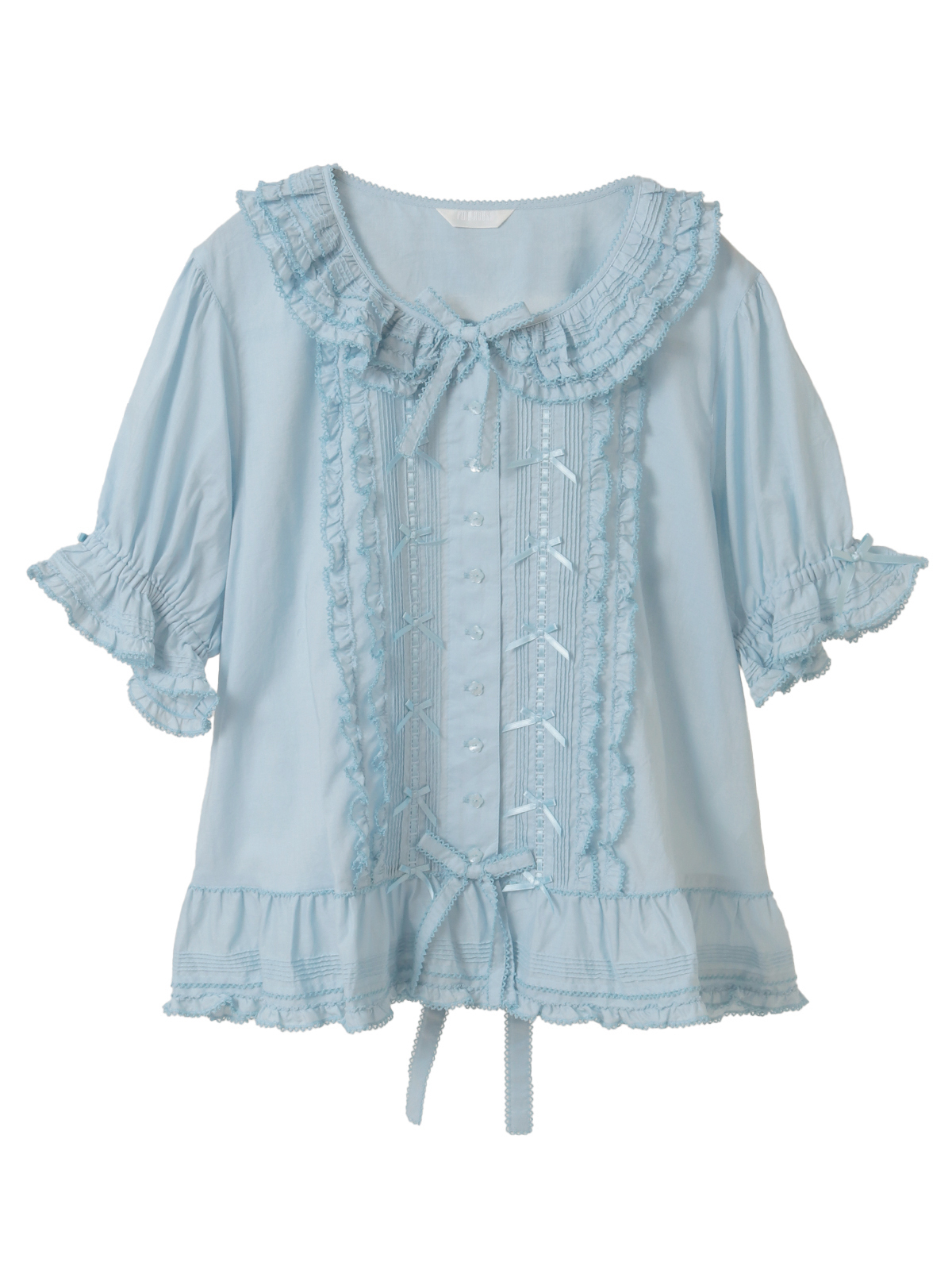 はしごレース＆サテンリボン使いローンブラウス｜ピンクハウス