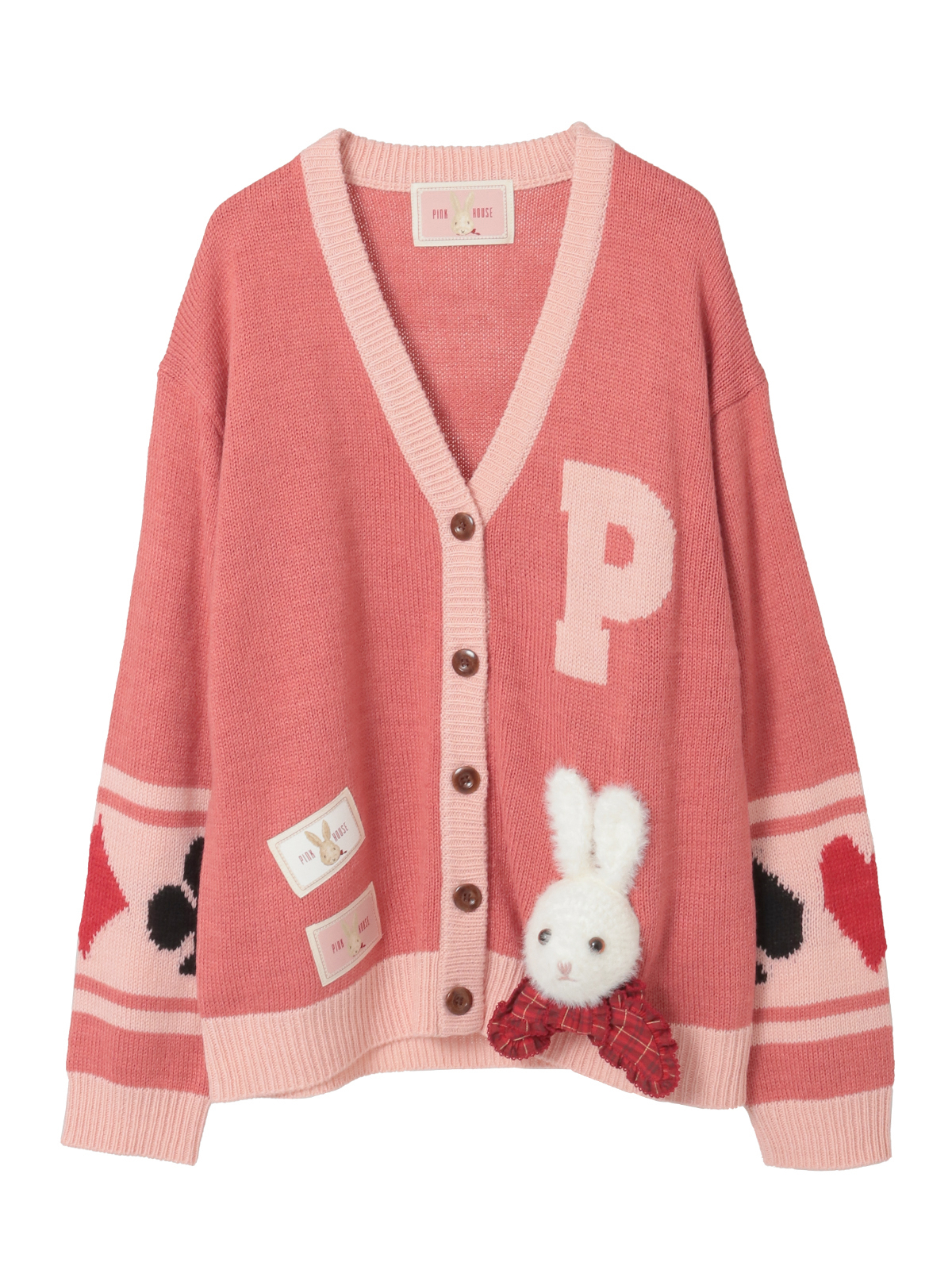 PINK ピンクハウス カーディガン 半袖 HOUSE ピンクハウス 花柄 立体