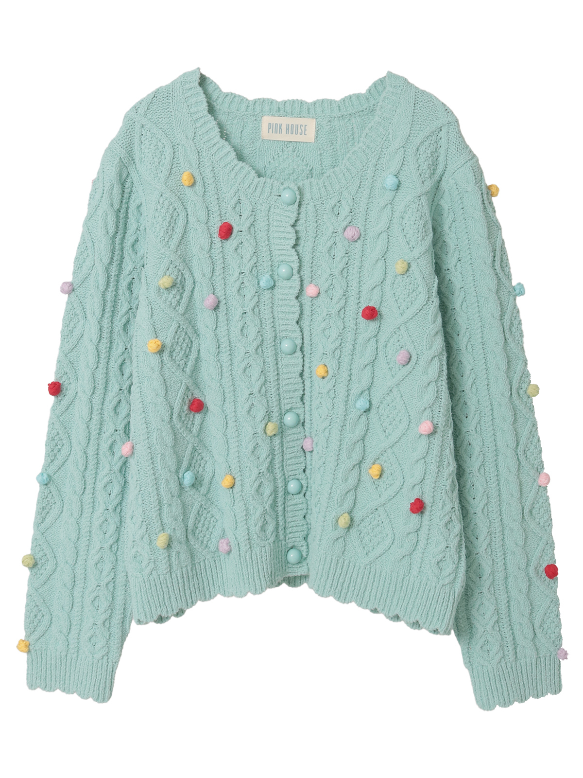 カラフルポップル付きニットカーディガン｜ピンクハウスオフィシャル