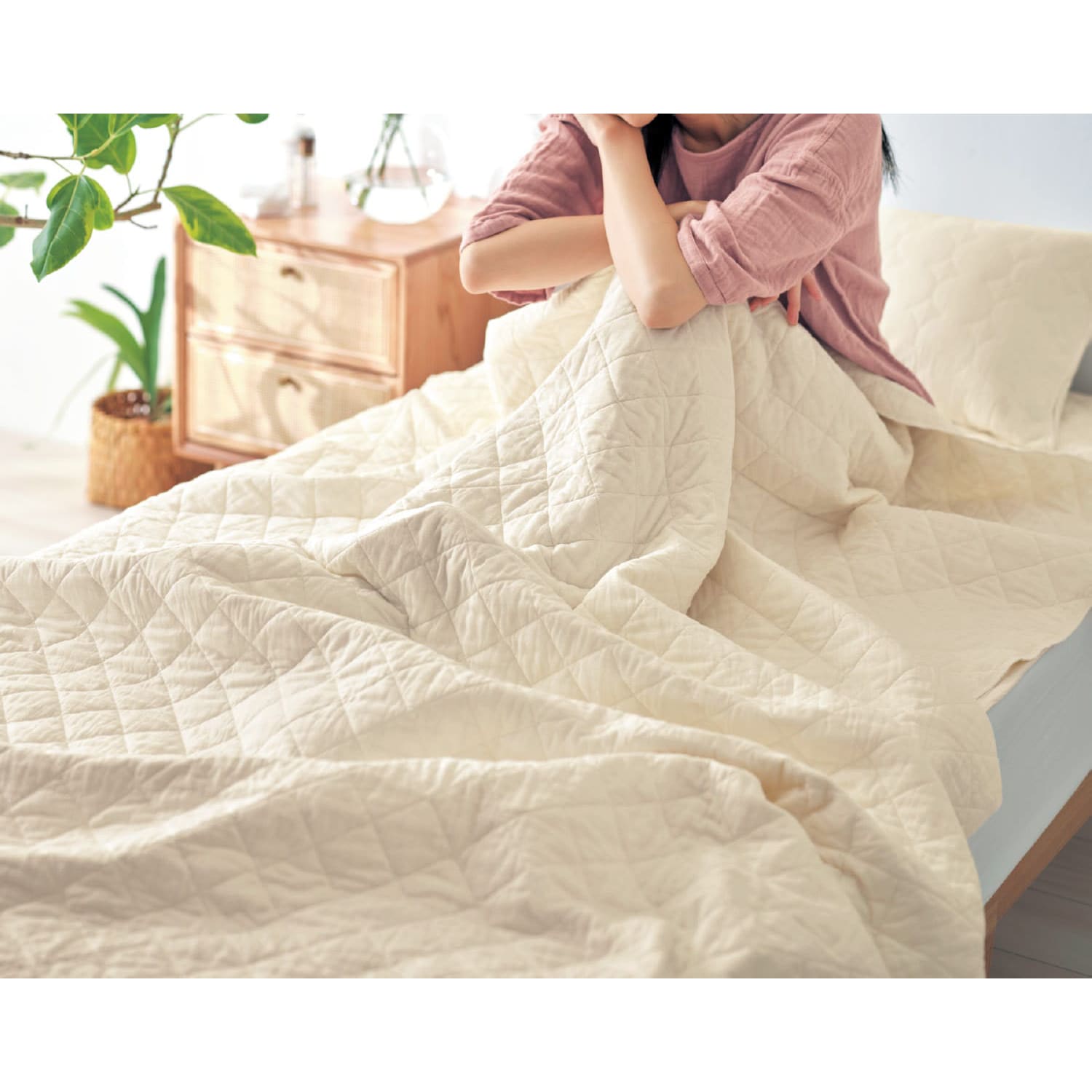 洗うほどふんわりやわらかキルトケット（タオルケット/キルトケット