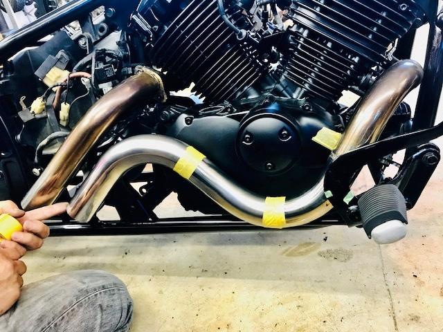 ワンオフマフラー ドラッグスターフルカスタム マフラーリメイクハート