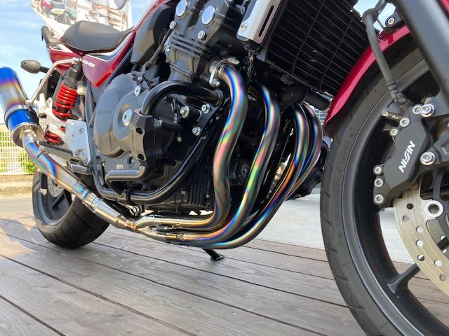 CB400SF TSRフルエキ交換作業（ライダーハウスドリームの作業実績 2022