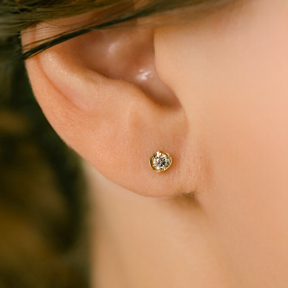 K18 プラチナ ダイヤモンド │ 2点留めダイヤモンド アンテナ