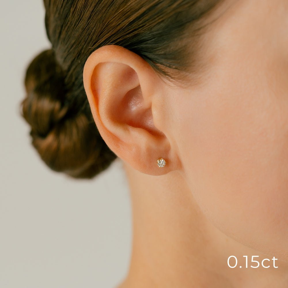 ば*。様 【本物保証】K10WG 天然ダイヤモンド ピアス｜各0.15ct 新品