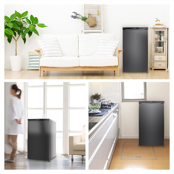 MAXZEN マクスゼン JF064ML01GM ガンメタリック [冷凍庫 (64L・右開き