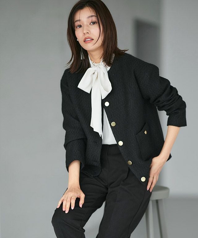 ツイードノーカラージャケット 【スピード配送】 | 【公式】Pierrot