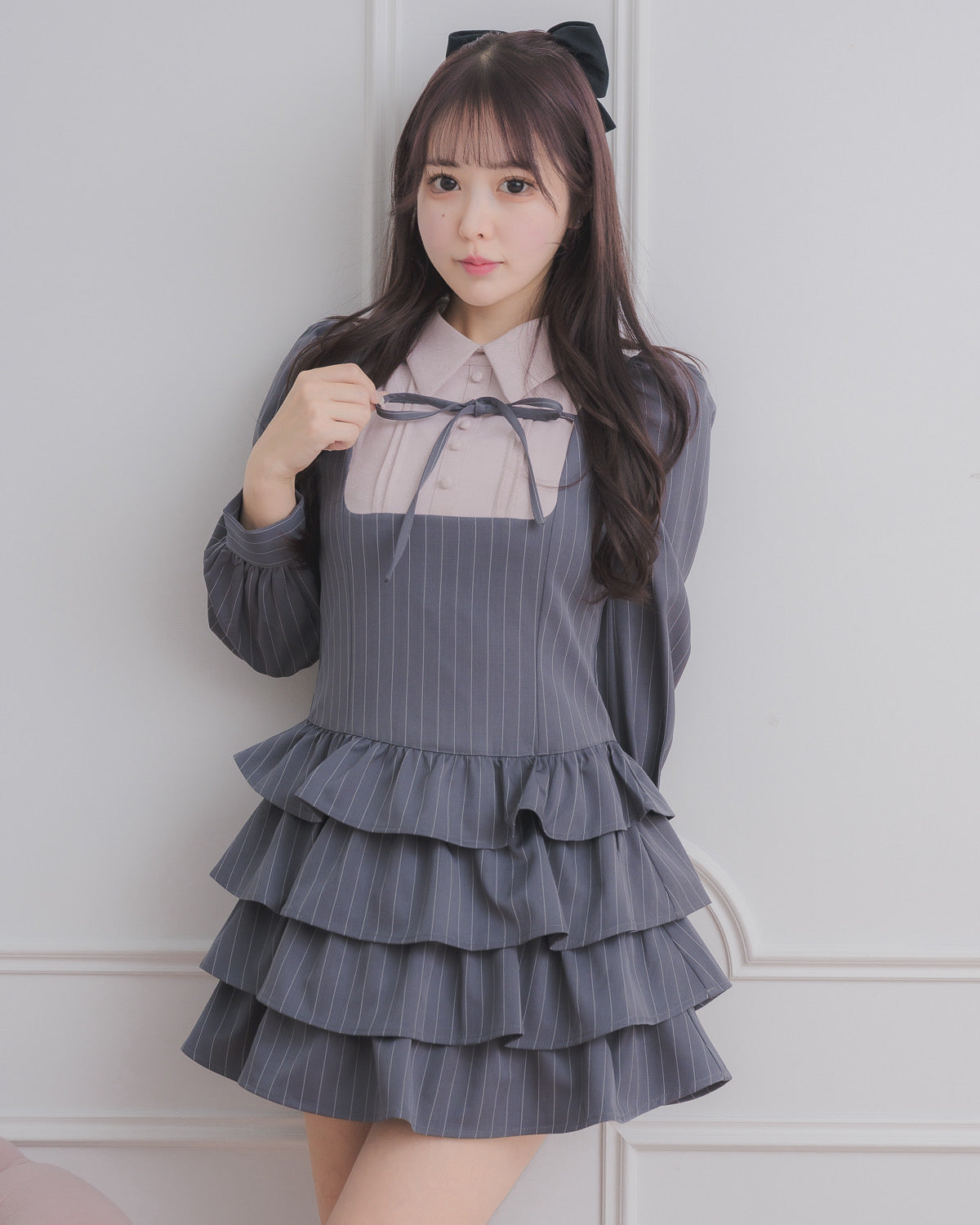 ヨーク切り替えティアードミニワンピース – pium