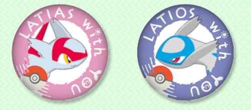 POKEMON with YOU 缶バッジに、ラルトス、ラティアス、ラティオス