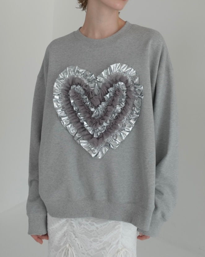 Heart tulle sweatshirt