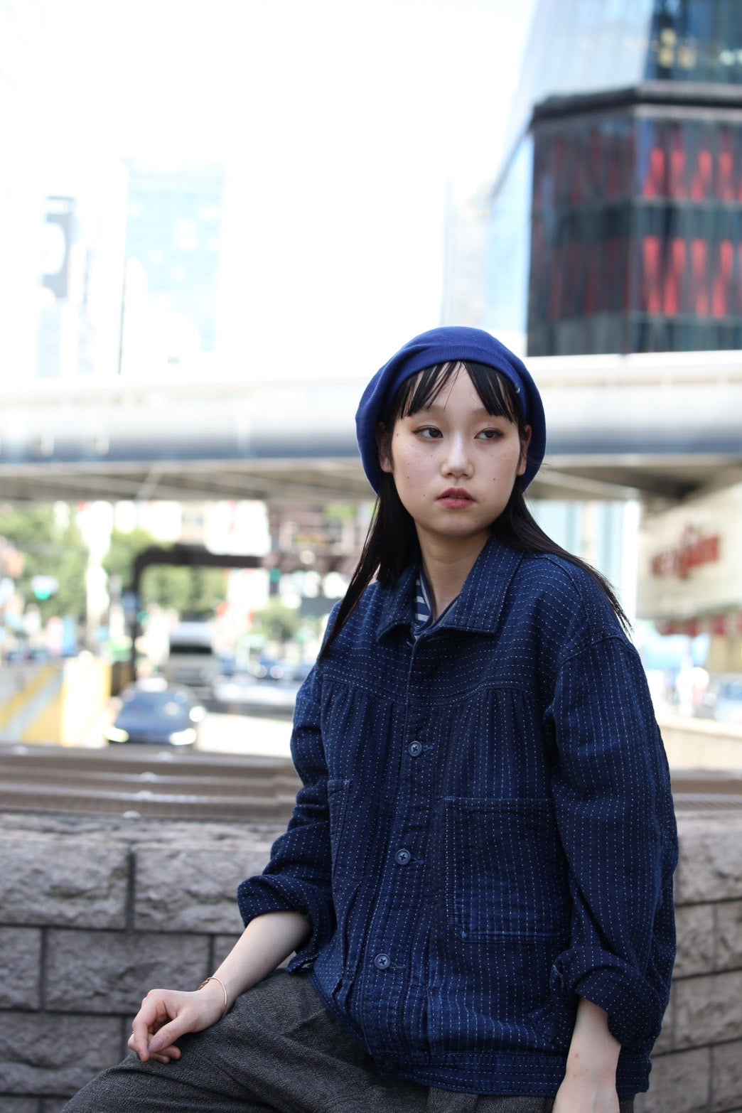 SASHIKO STRIPE SHORT JACKET（サシコ ストライプ ショート ジャケット