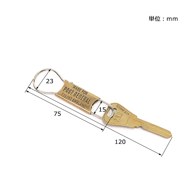 BRASS KEYHOLDER with VINTAGE KEY / ブラスキーホルダーウィズ